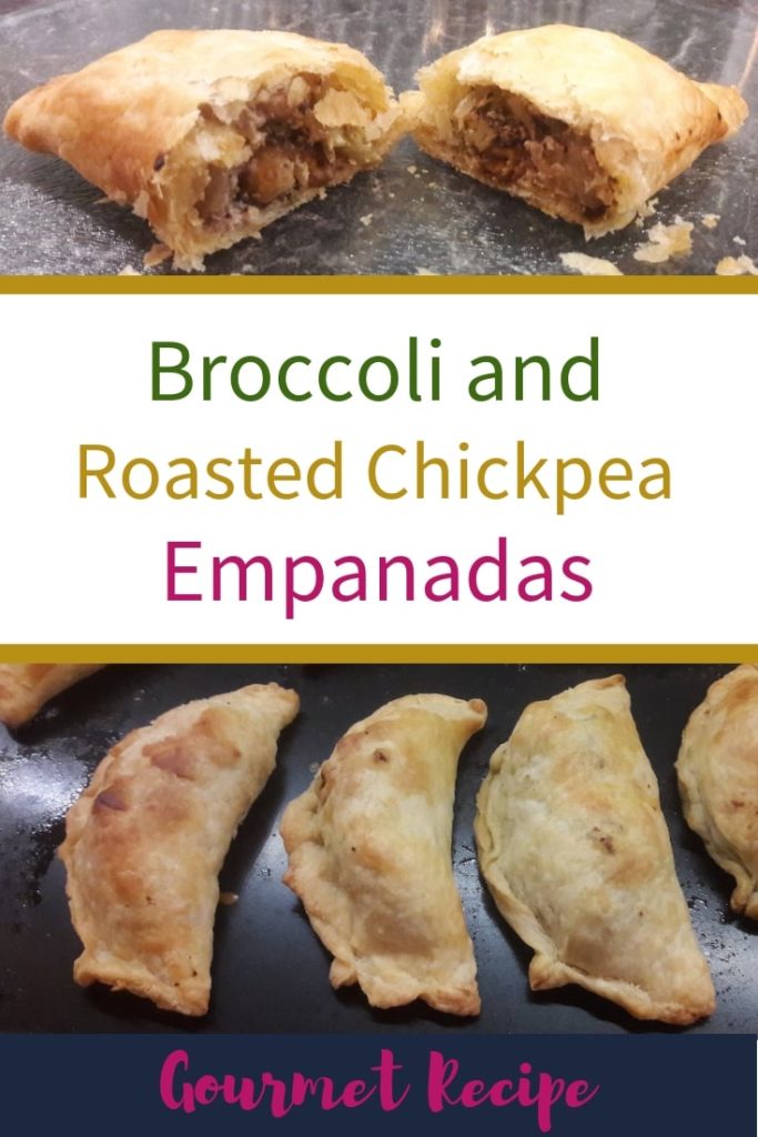 image of Broccoli and Roasted Chickpea Empanada Pinterest image