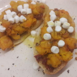photo of roasted squash and goat's cheese focaccia