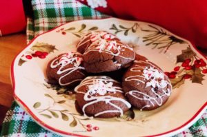 Chocolate Peppermint Bonbons - drizzle with icing to decorate