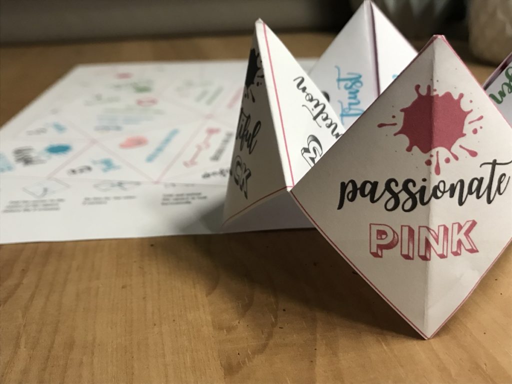 Love origami fortune teller free printable