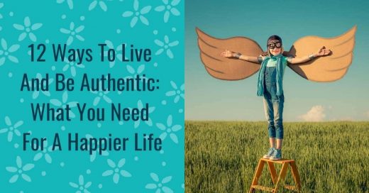 photo of a person trying to fly with text - 12 ways to live and be authentic, what you need for a happier life